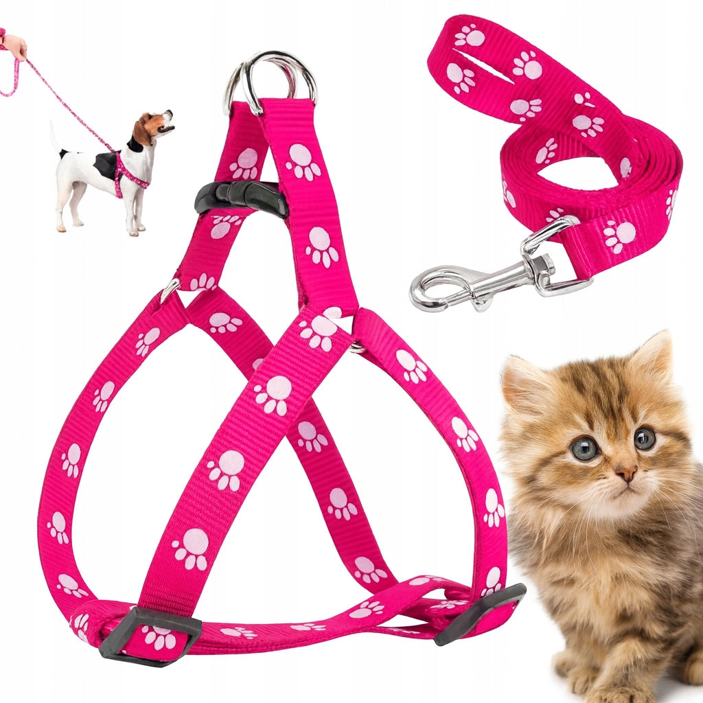 SET OF HARNESSES + LEASH FOR CAT DOG YORK RABBIT LIGHT LEASH COLLAR 120CM Packaging status original