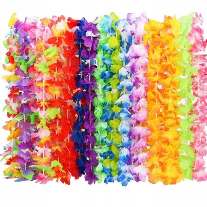 SET OF HAWAIIAN NECKLACES 10 PCS FLOWERS HAWAIIAN PARTY OUTFIT Manufacturer code 4398001654874