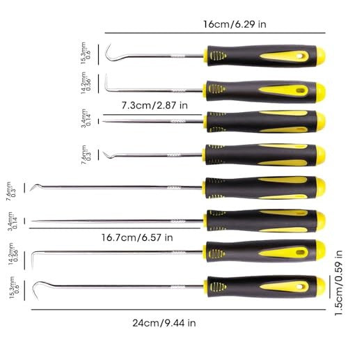 SET OF HOOKS AND PRECISION LOCKPICKS 8 PCS FOR REMOVING GASKETS Manufacturer code SWC5908151009642