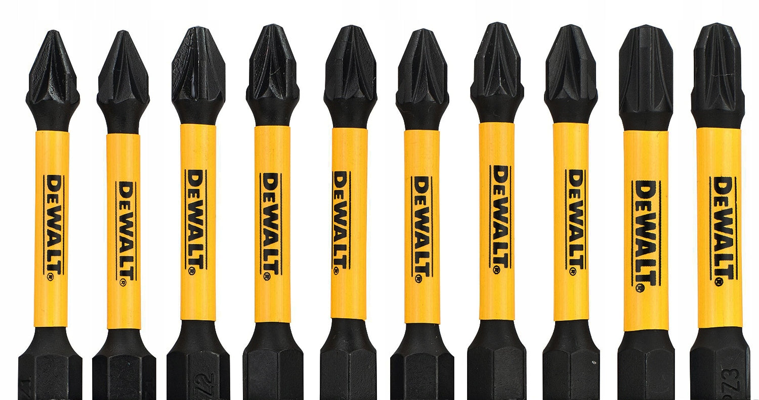 SET OF IMPACT TIPS 1/4 Bits PZ1 PZ2 PZ3 50mm DeWALT - 10pcs. Brand DeWalt