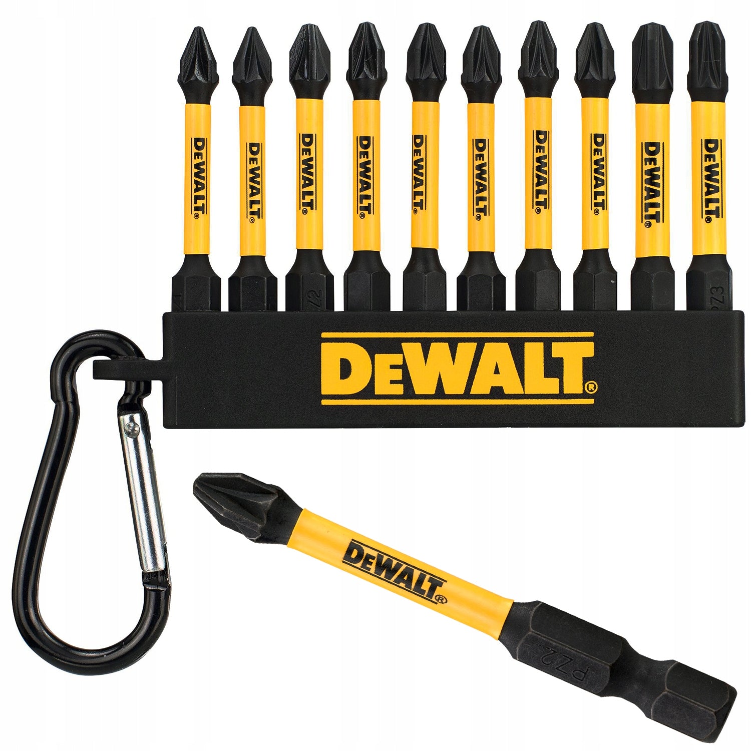 SET OF IMPACT TIPS 1/4 Bits PZ1 PZ2 PZ3 50mm DeWALT - 10pcs.