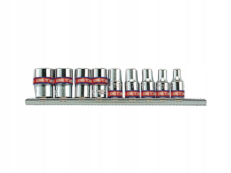 SET OF INCH SOCKETS 1/4 6-ANGLE 9PCS. 5-32MM 2509SR KING TONY