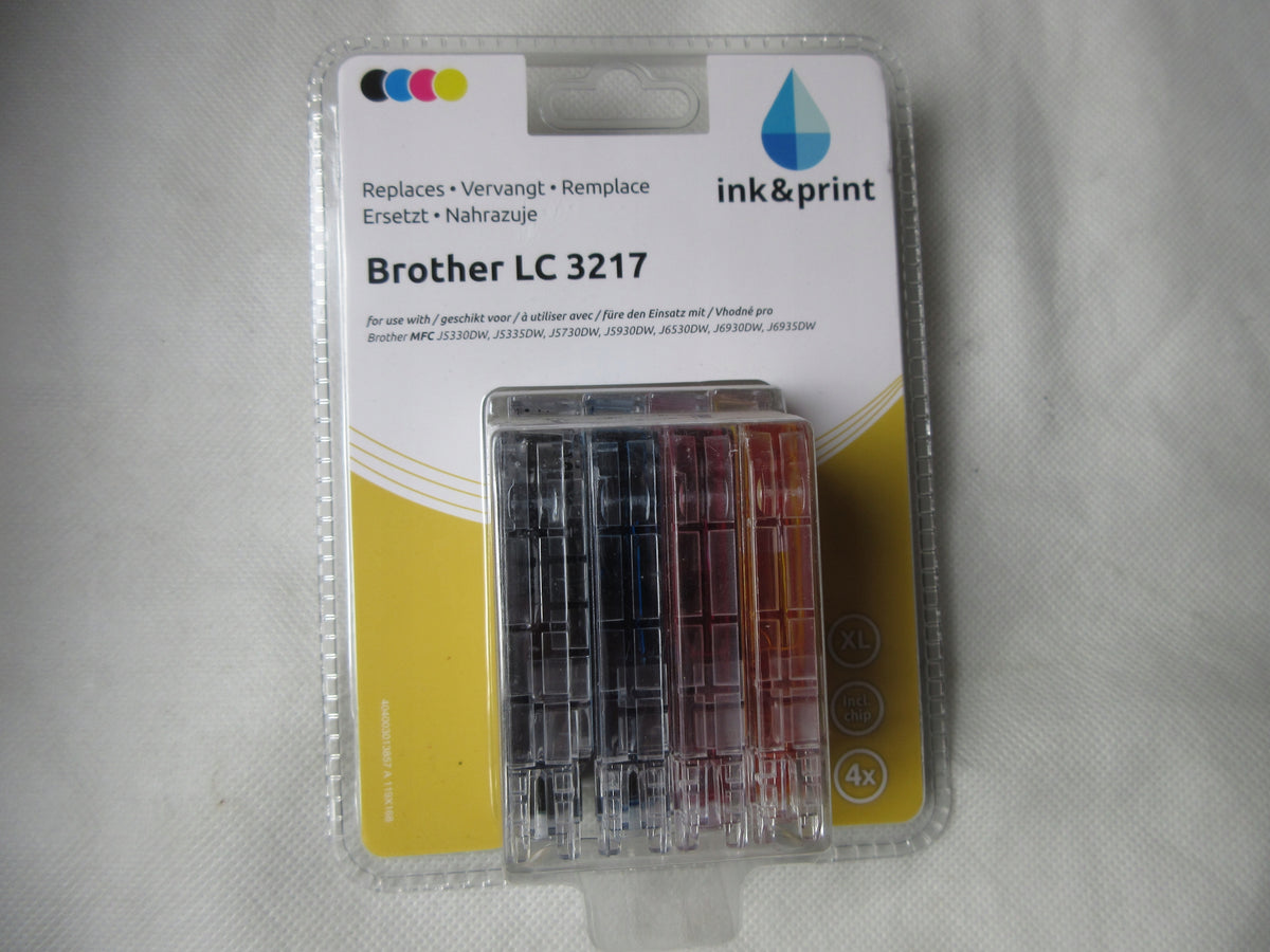 SET OF INKS PRINT&INK BROTHER LC 3217 SET OF 4 COLORS NEW