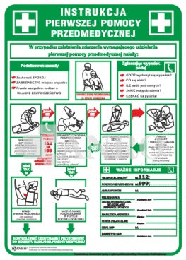 SET OF INSTRUCTIONS FOR OHS AND FIRE FIRST AID BOARDS EAN (GTIN) 5906058112984