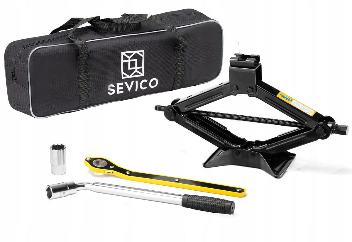 SET OF JACK 2T WITH RATCHET + TELESCOPIC WRENCH FOR WHEELS