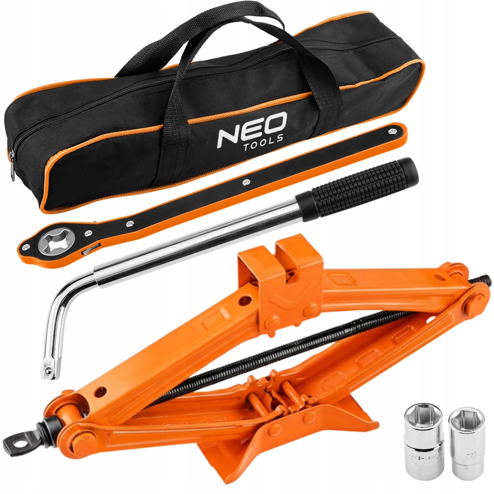 SET OF JACKS CAR TRAPEZOIDAL LIFT 2T / 2000KG WITH NEO RATCHET