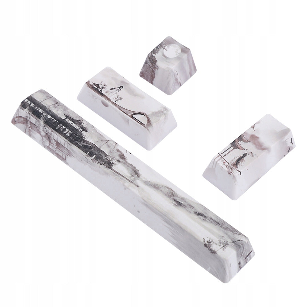 SET OF KEYCAPS LANDSCAPE THEME DIY PBT SPACE ESC ENTER NUMPAD 4 PCS Packaging status original