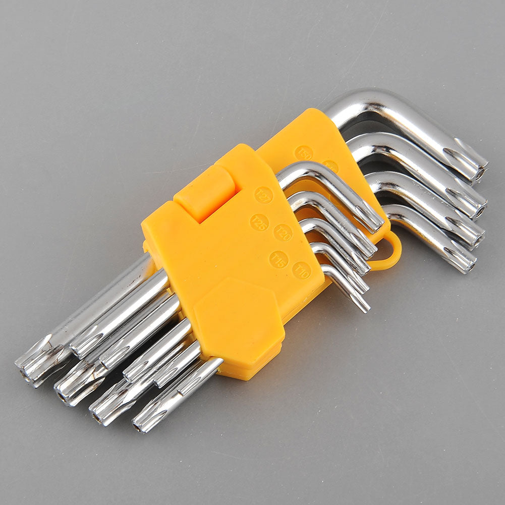 SET OF KEYS TORX TYPE L 9 PCS T10-T50