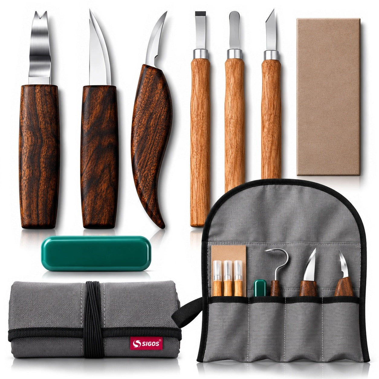 SET OF KNIVES FOR CARVING IN WOOD CHISEL TOOLS KNIVES SCALPEL DIY 9 EL.