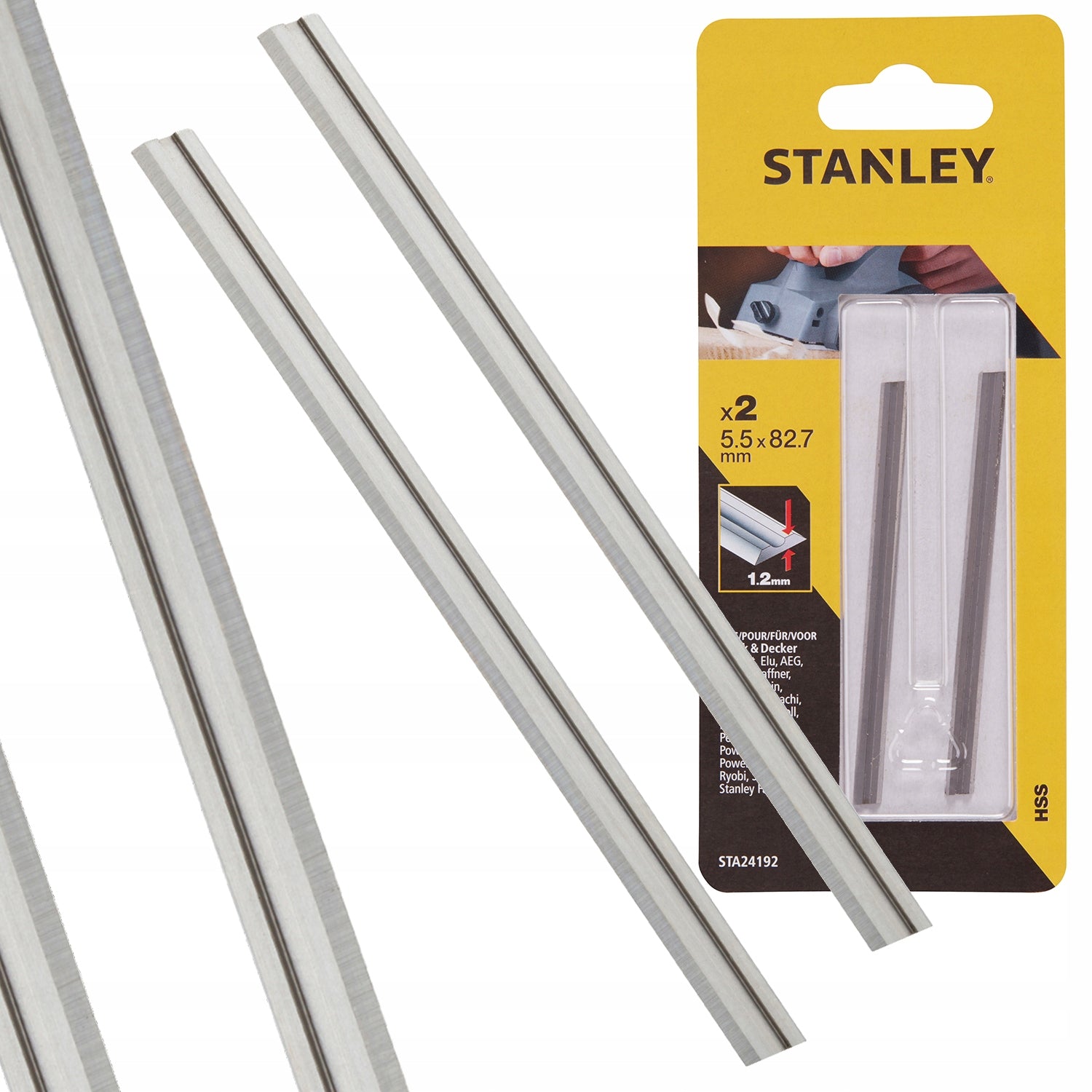 SET OF KNIVES FOR PLOWING HSS 82MM STANLEY STA24192