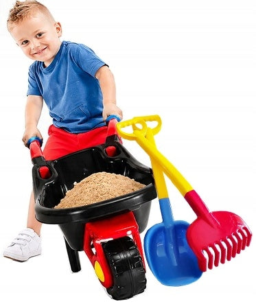SET OF LARGE WHEELBARROW + LARGE MOWER + RAKE + SHOVEL CZSZK Manufacturer code 042020