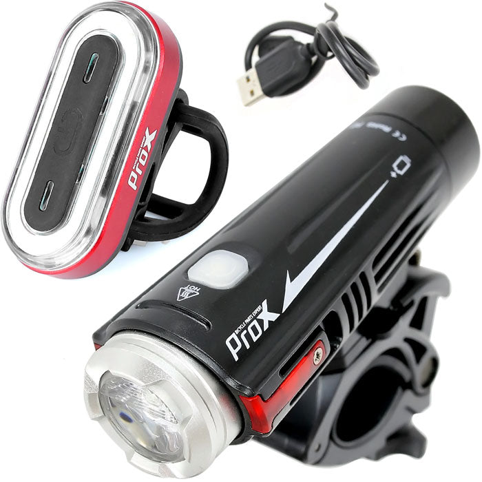SET OF LED BICYCLE LAMPS PROX 880Lm + 50 Lm USB