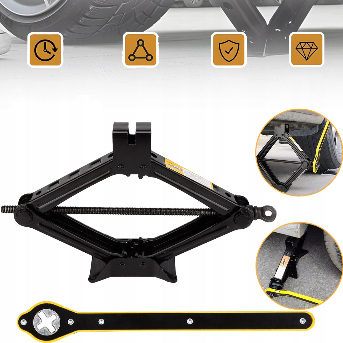 SET OF LEVERS CAR LIFT scissor 2T / 2000KG hand crank Brand no brand