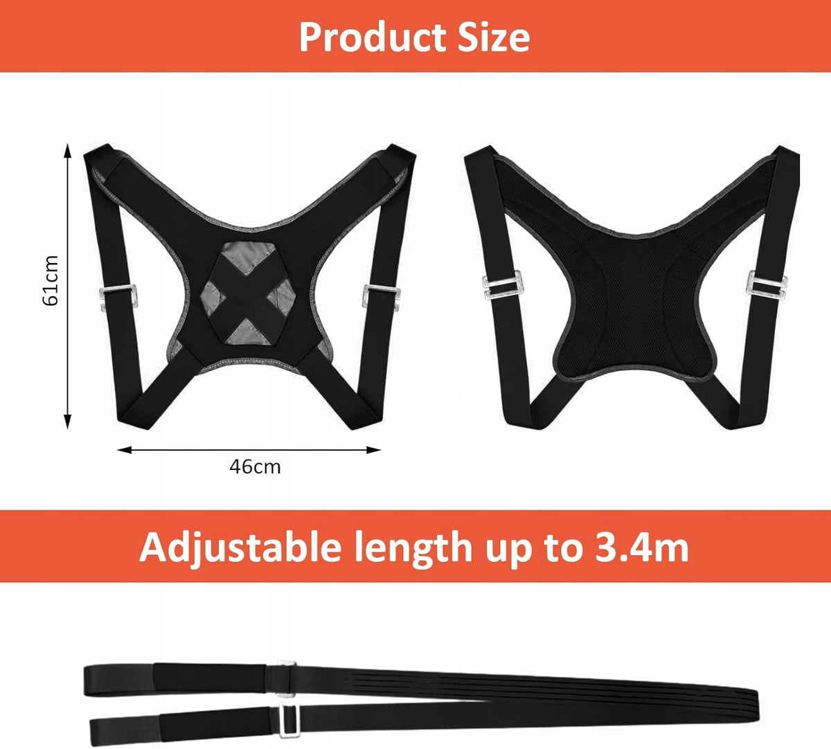SET OF LIFTING STRAPS WITH SPONGE VEST FOR TWO PEOPLE 800KG Width 50 mm