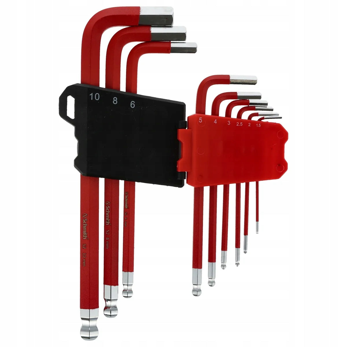 SET OF LONG ALLEN WRENCHES WITH BALL S2 RED 9PCS. Manufacturer code SCH01I05006