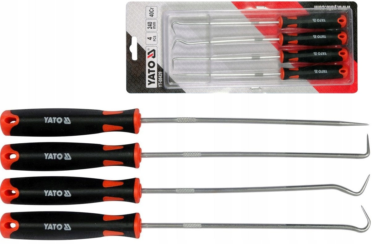 SET OF LONG HOOKS WITH HANDLE 4 PCS. Yato Product weight with unit packaging 0.2 kg