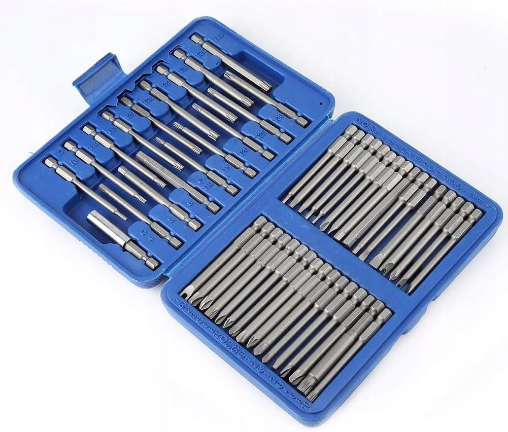 SET OF LONG IMPACT BITS FOR SCREWDRIVER BITS 75mm + HANDLE 50EL Brand WitLine