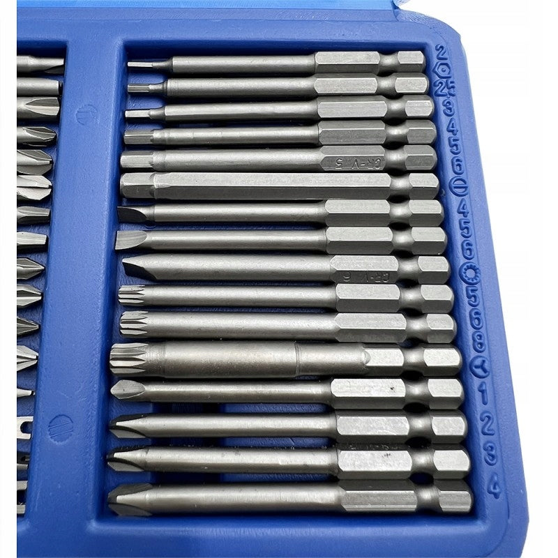 SET OF LONG IMPACT BITS FOR SCREWDRIVER BITS 75mm + HANDLE 50EL Number of items in the set 50