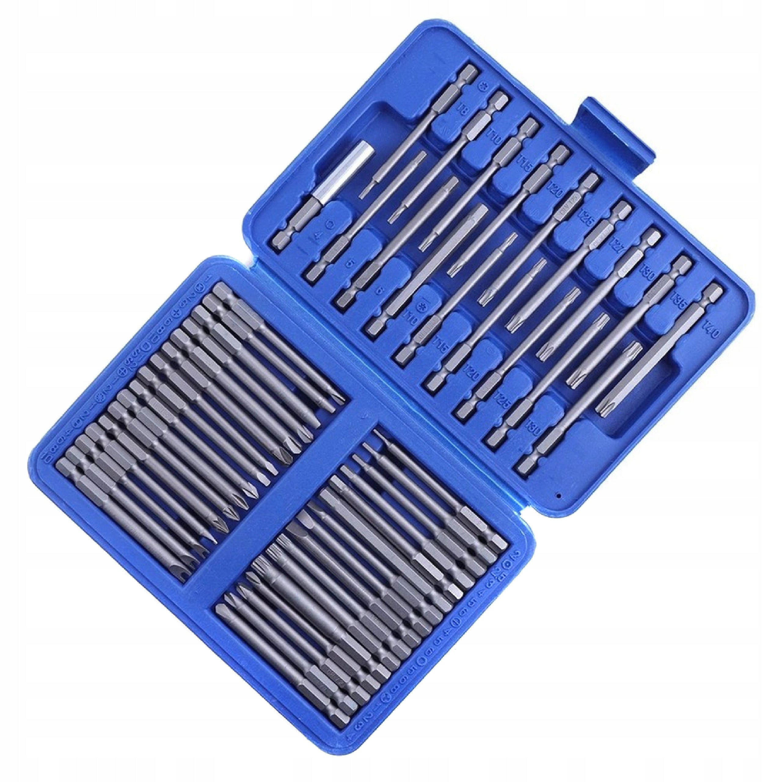 SET OF LONG IMPACT BITS FOR SCREWDRIVER BITS 75mm + HANDLE 50EL Packaging status original