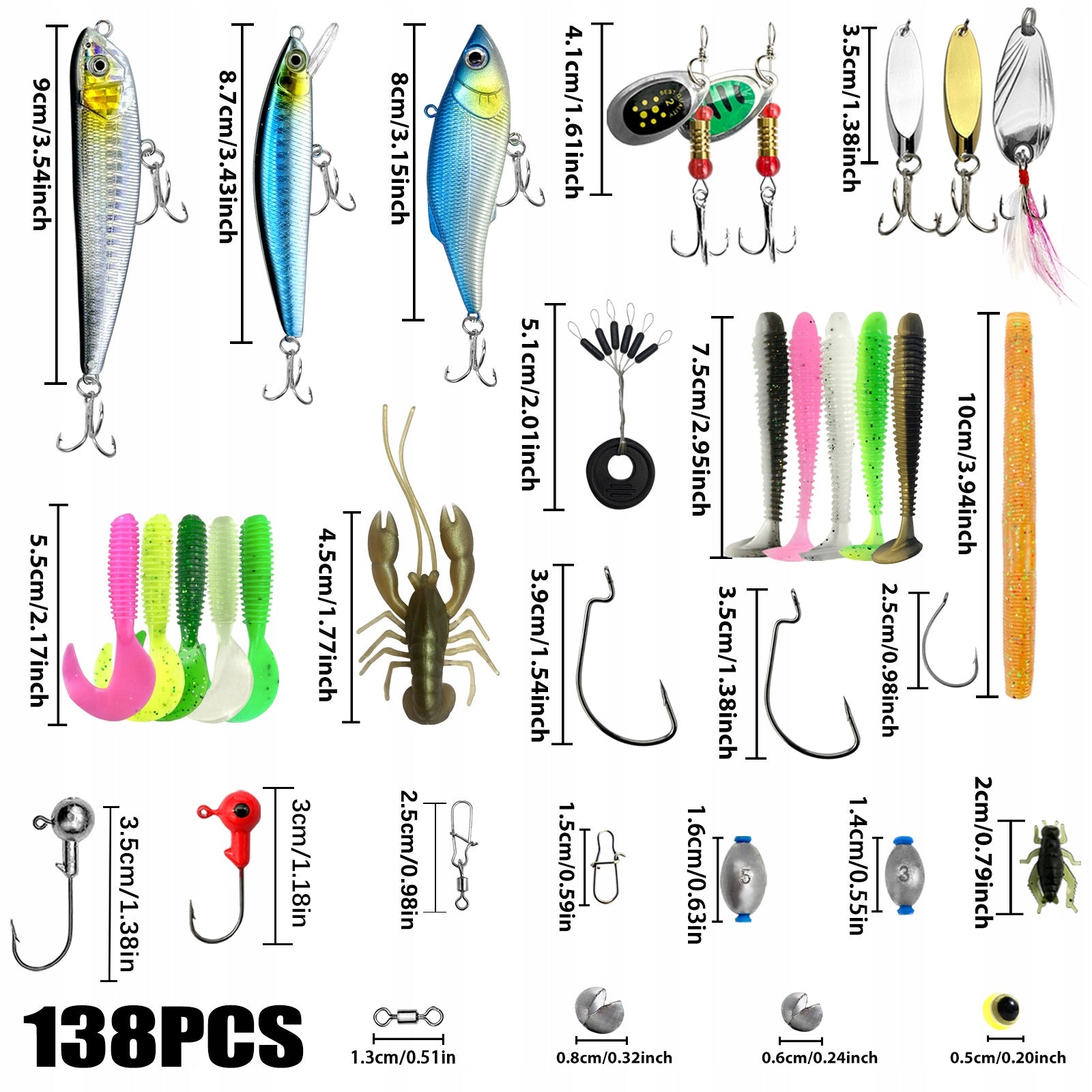 SET OF LURES FOR SPINNING 138PCS JAXON +BOX Manufacturer code V9680707