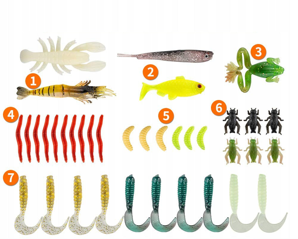 SET OF LURES for spinning 78pcs jaxon +BOX Length 7 cm