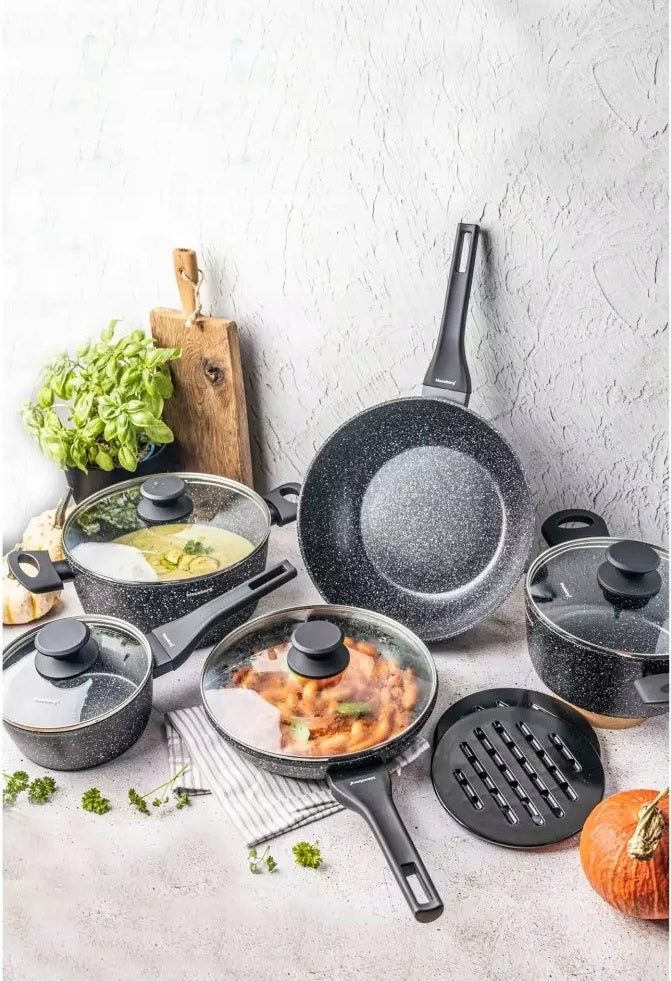 SET OF MARBLE POTS 2x PAN Rondel POTS SET + LIDS Manufacturer code KB-7657