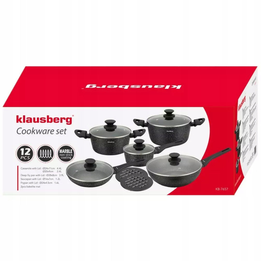 SET OF MARBLE POTS 2x PAN Rondel POTS SET + LIDS Material aluminum