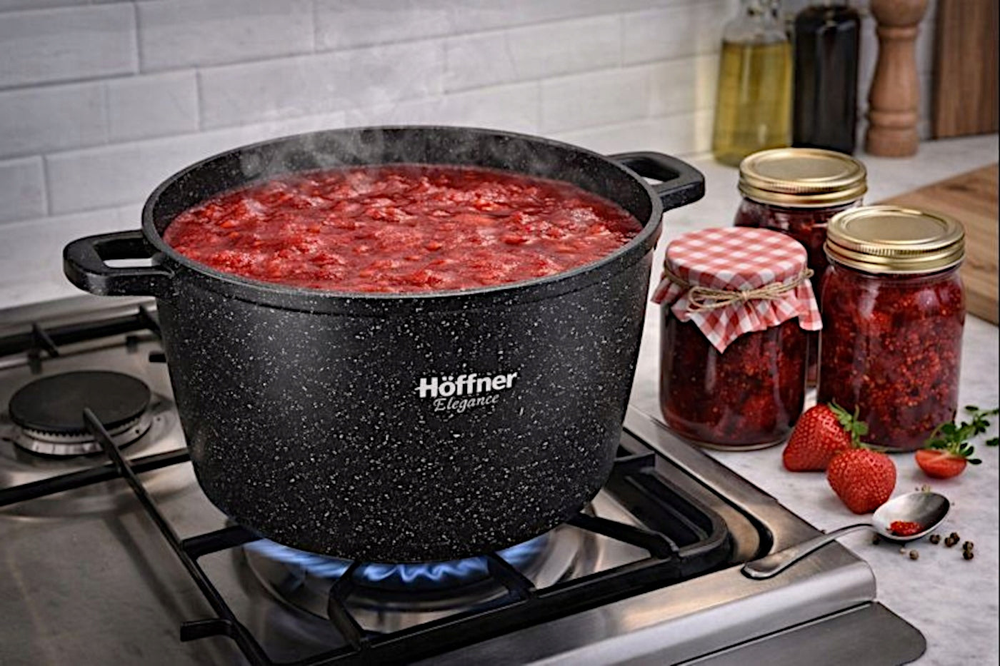 SET OF MARBLED POTS LARGE POT WITH LID 10L INDUCTION POT 6,2L Material aluminum