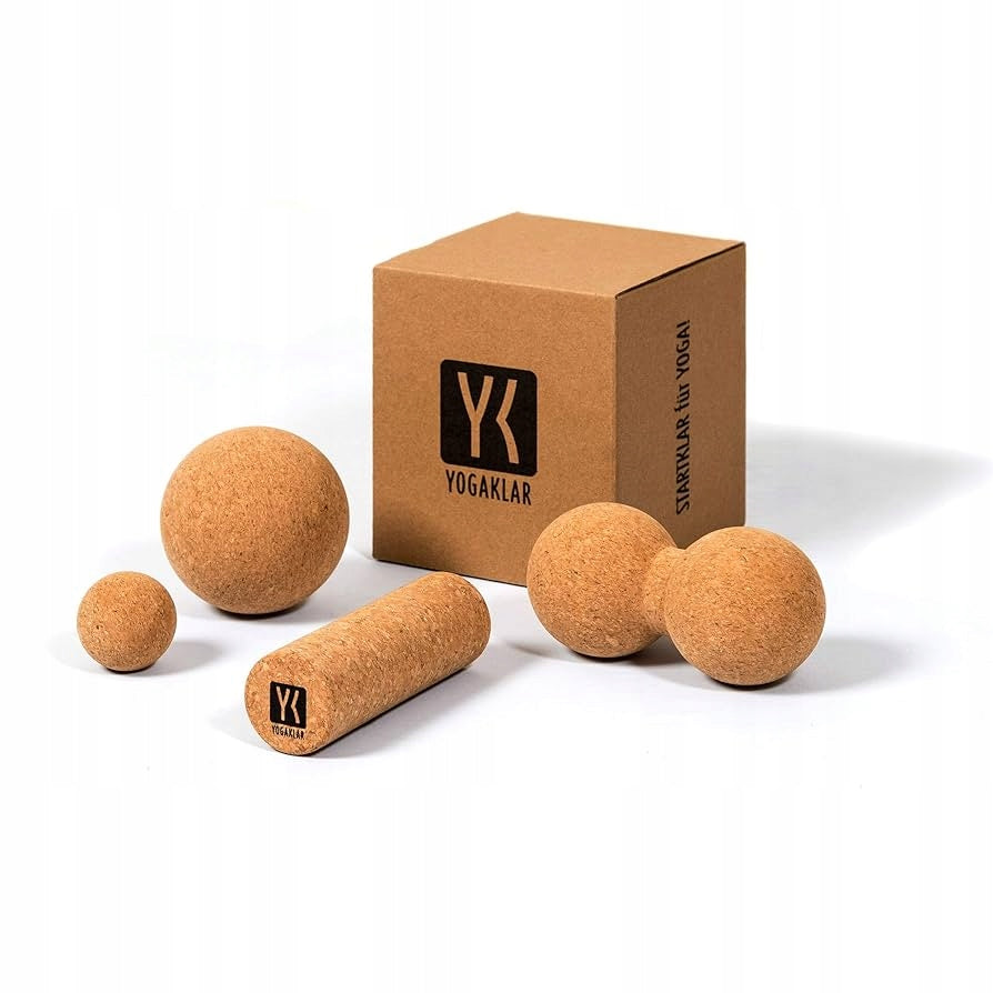 SET OF MASSAGE ROLLERS YOGAKLAR 4 elements of natural cork