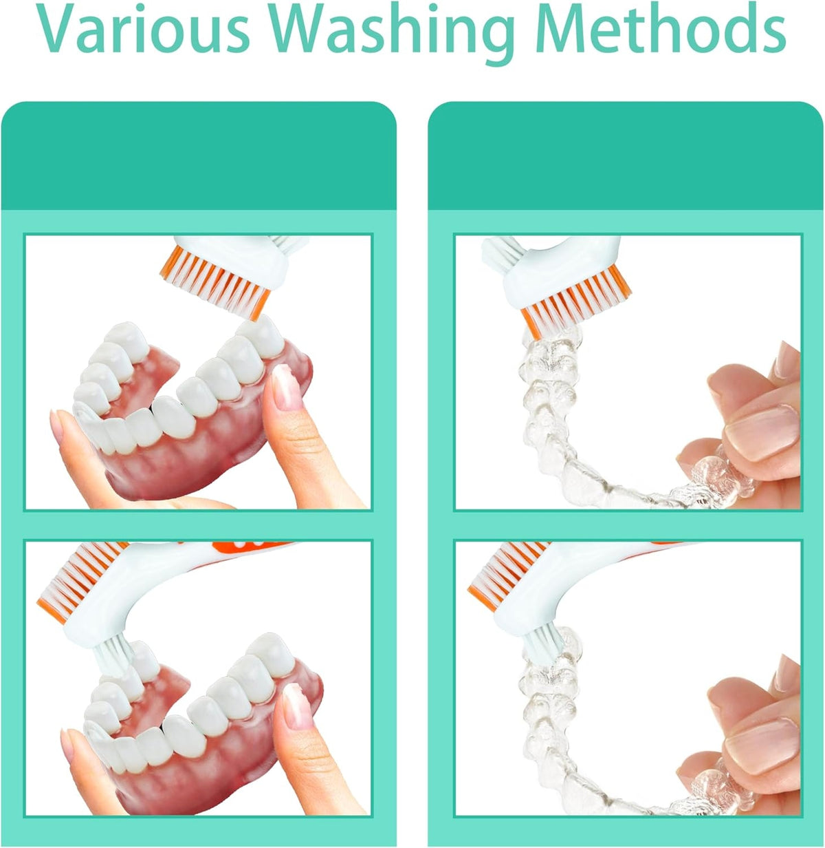 SET OF MINI TOOTHBRUSHES WITH TWO DENTURE HEADS Brand Best