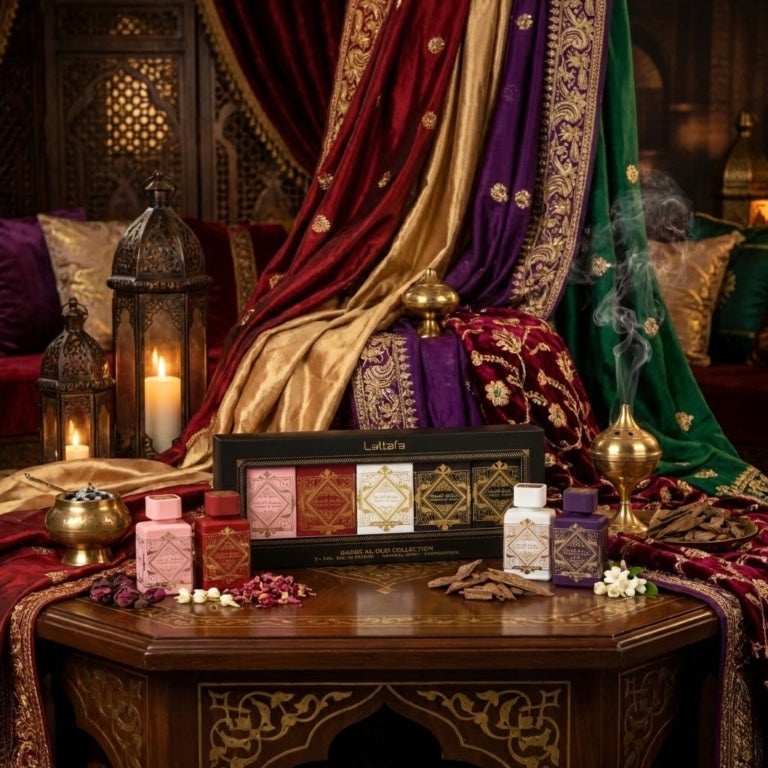 SET OF MINIATURE LATTAFA BADEE AL OUD MINI COLLECTION 5x 5ML Manufacturer code LTF-BAD-OUD-COL-OIL-5