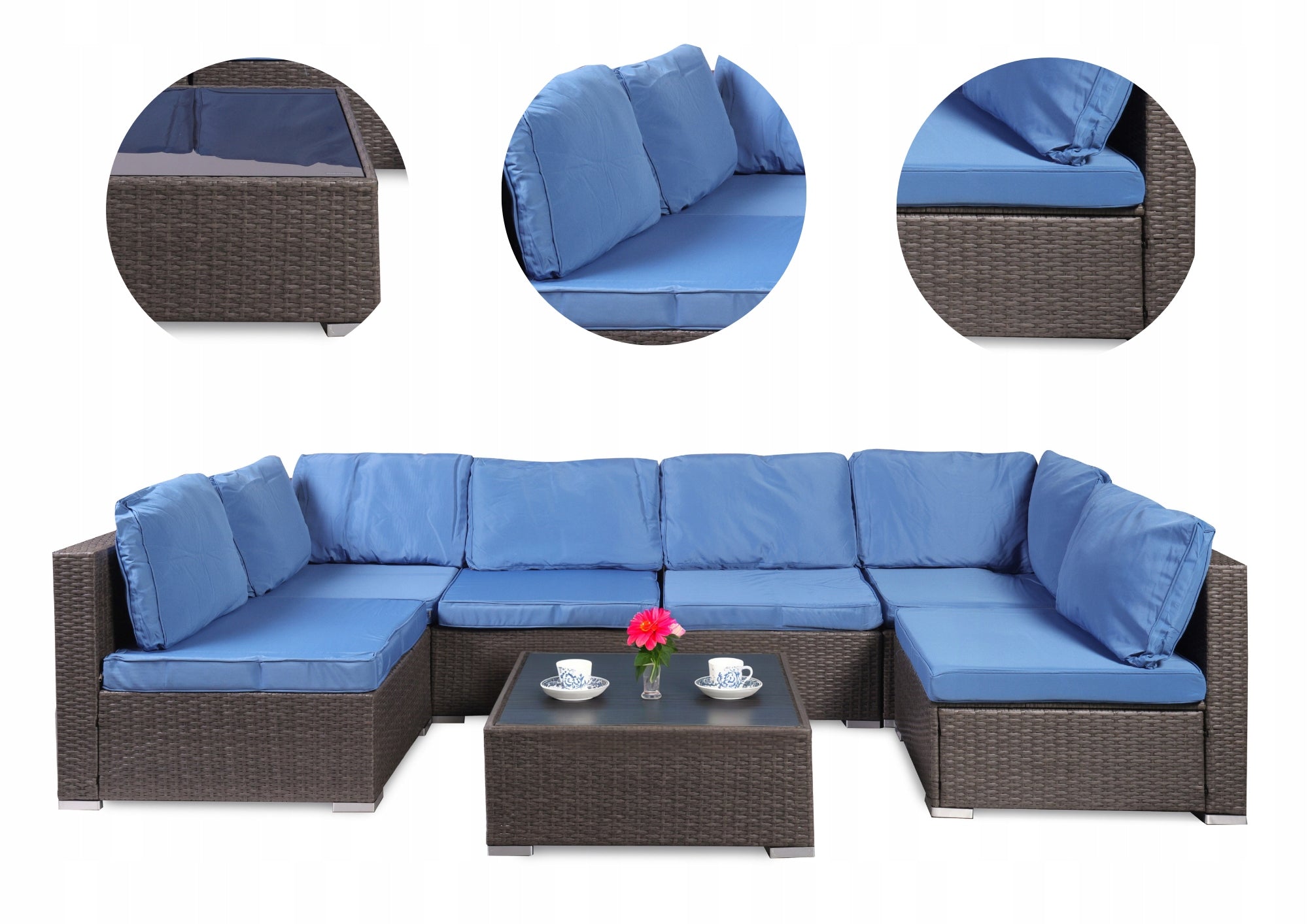 SET OF MODULAR FURNITURE CORNER RATTAN RATTAN