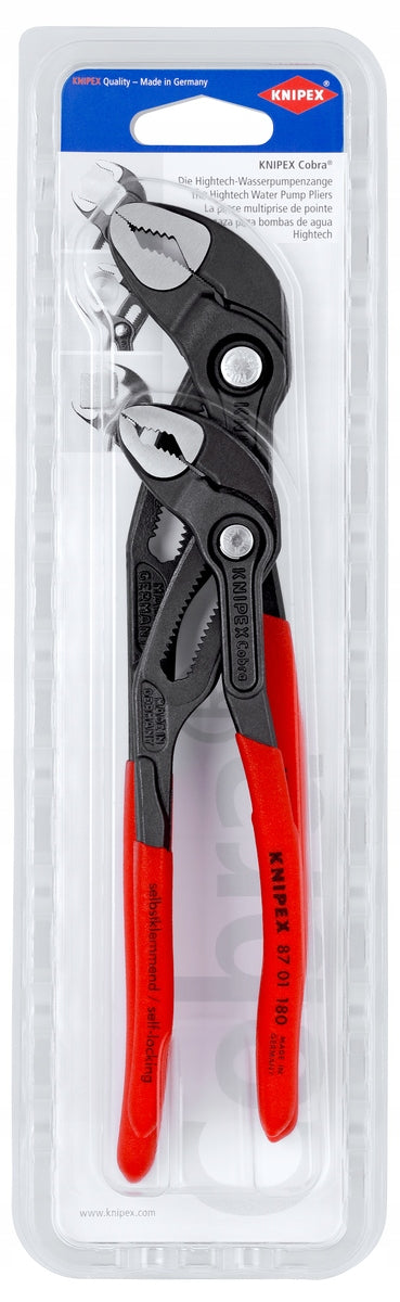 SET OF PIPE PLIERS ADJUSTABLE COBRA 180+250MM 2 PCS KNIPEX 00 31 20 V01