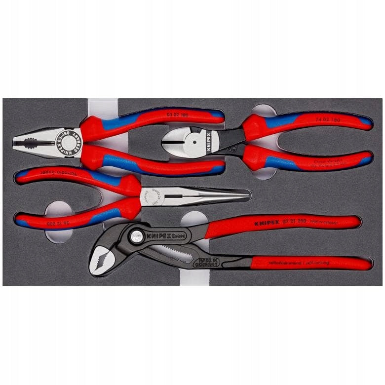 SET OF PLIERS 4PCS, FOAM INSERT 00 20 01 V15 KNIPEX Brand Knipex