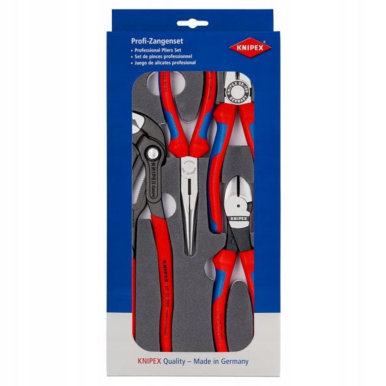 SET OF PLIERS 4PCS, FOAM INSERT 00 20 01 V15 KNIPEX Kind pliers end pliers adjustable pliers elongated pliers