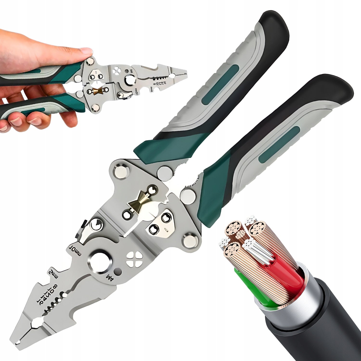 SET OF PLIERS ELECTRICIAN REMOVING INSULATION CUTTING WIRES WINDING