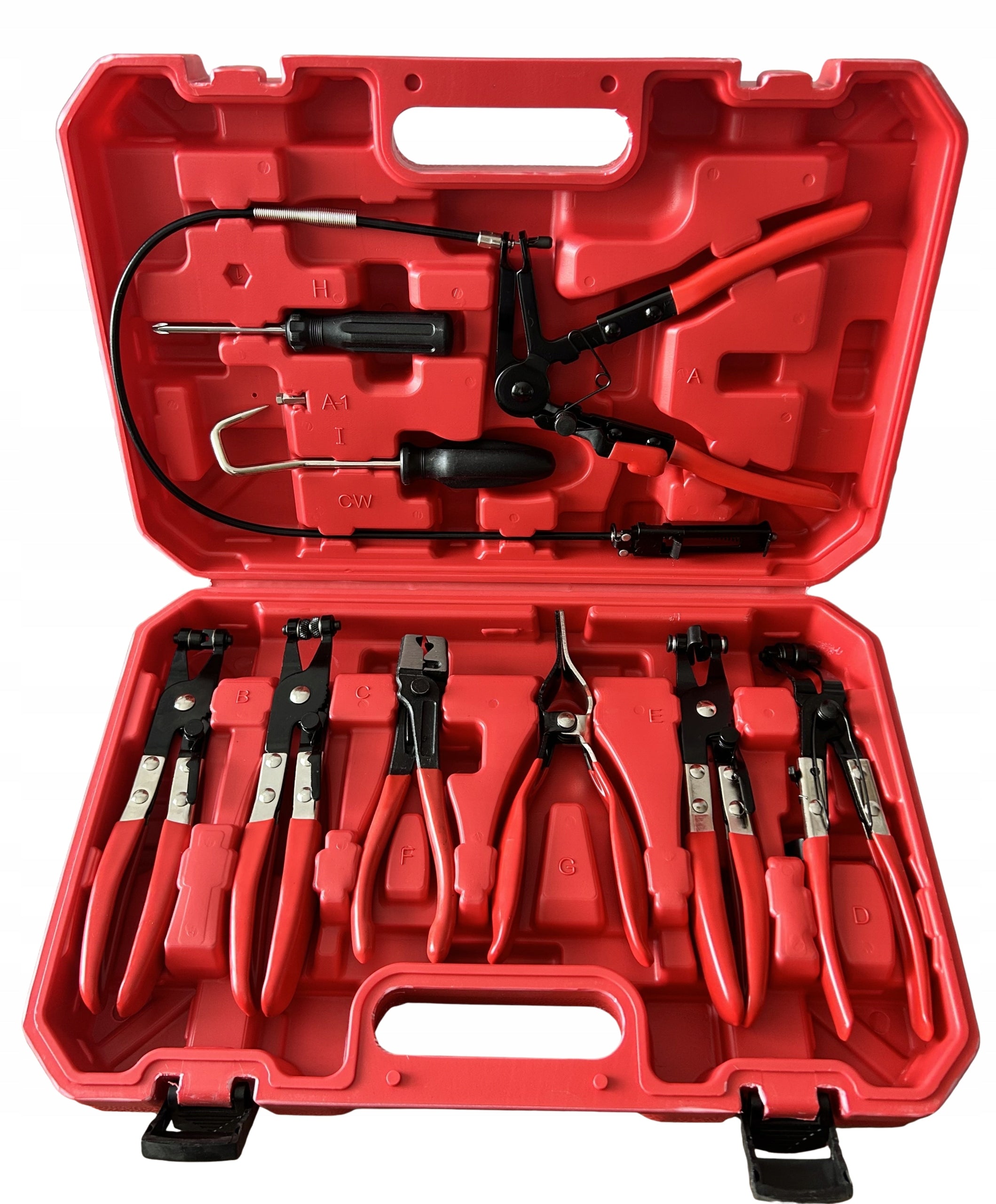 SET OF PLIERS FOR CLAMPS WITH CABLE - 9 ELEMENTS