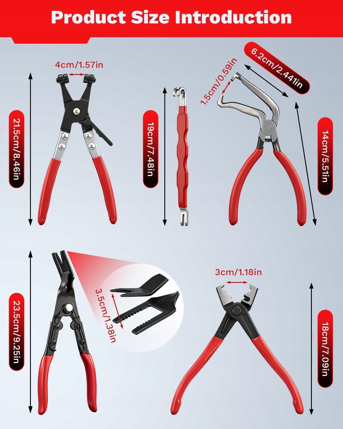 SET OF PLIERS FOR DISASSEMBLY OF ELECTRICAL CONNECTORS AND CAR TIES Manufacturer code NARZĘDZIA DO DEMONTAŻU CZĘŚCI SAMOCHODOWYCH