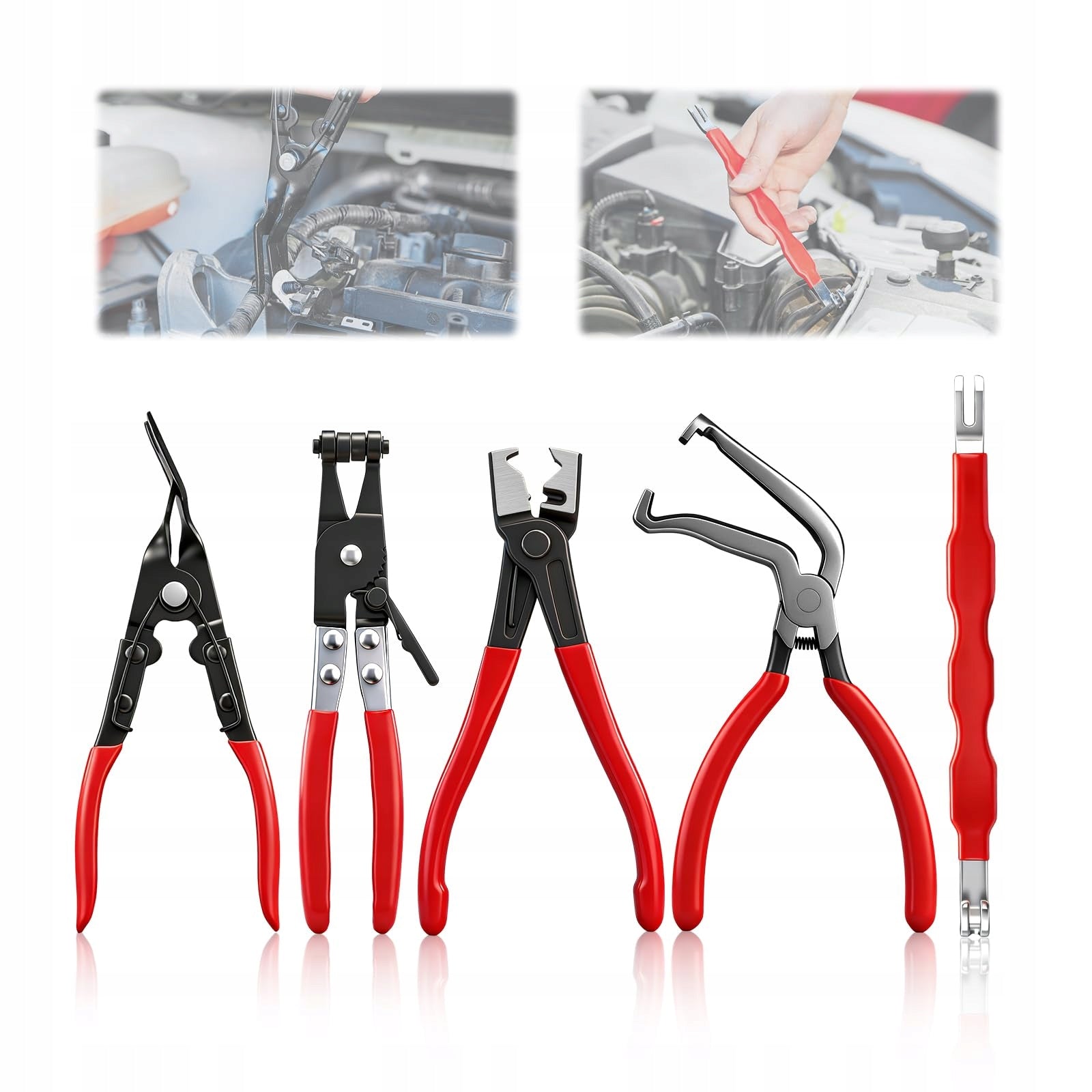 SET OF PLIERS FOR DISASSEMBLY OF ELECTRICAL CONNECTORS AND CAR TIES