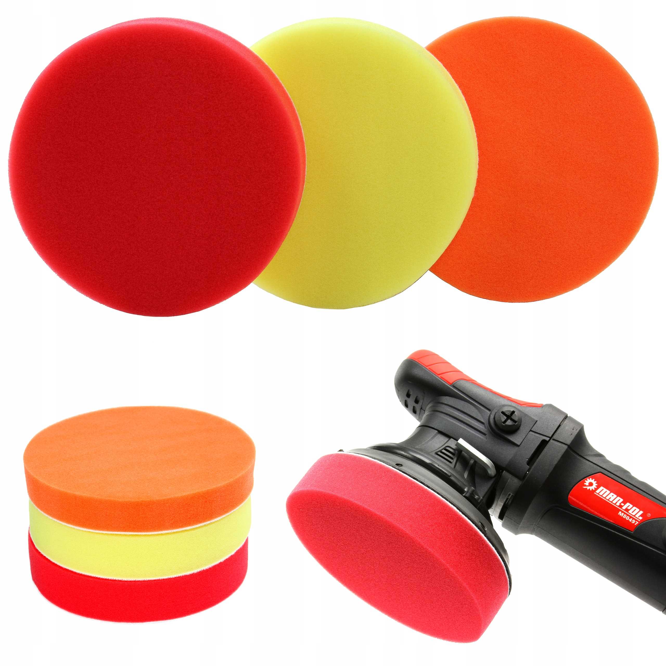 SET OF POLISHING SPONGE PADS MAR-POL 150MM 3PCS WITH VELCRO