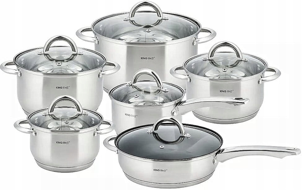 SET OF POTS 12el Set OF POTS INDUCTION Gas KING Hoff Brand Kinghoff