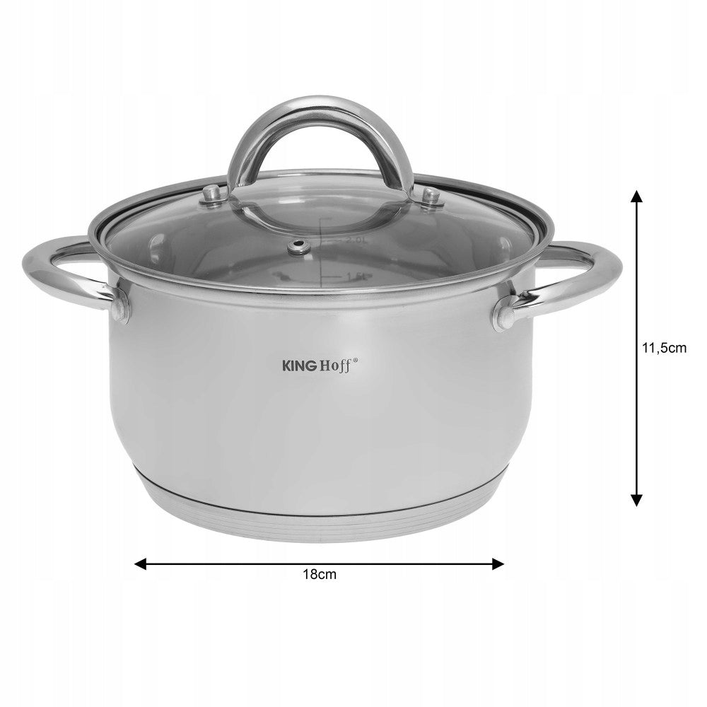 SET OF POTS 6 el Pots LARGE Layered Bottom KING Hoff stainless steel Manufacturer code KH-4447