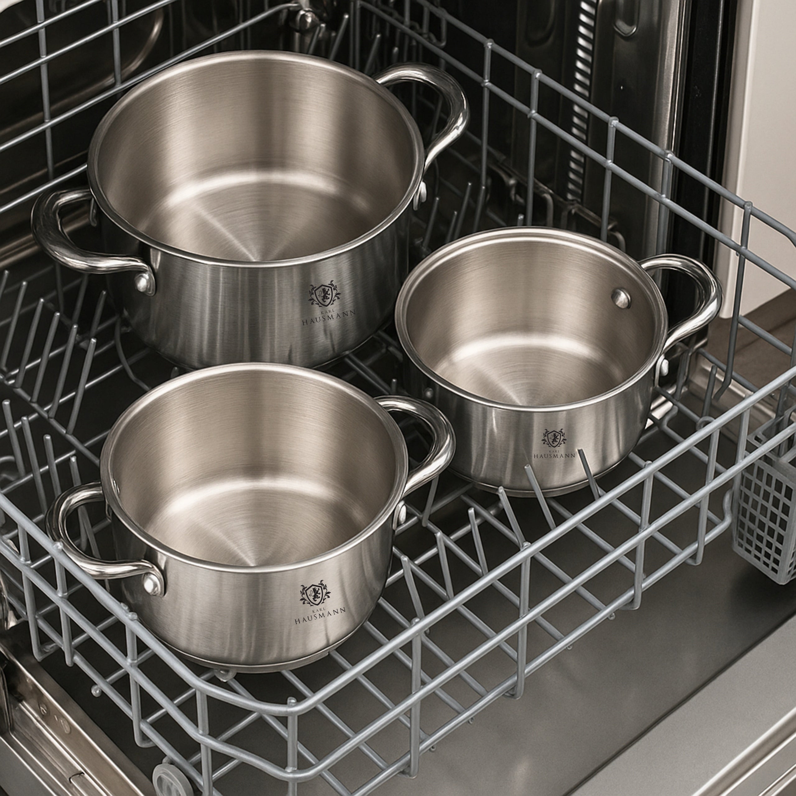 SET OF POTS 6el POTS FOR INDUCTION GAS STAINLESS STEEL 18/0 Manufacturer code ZESTAW GARNKÓW GARNKI NA GAZ INDUKCJĘ 6el