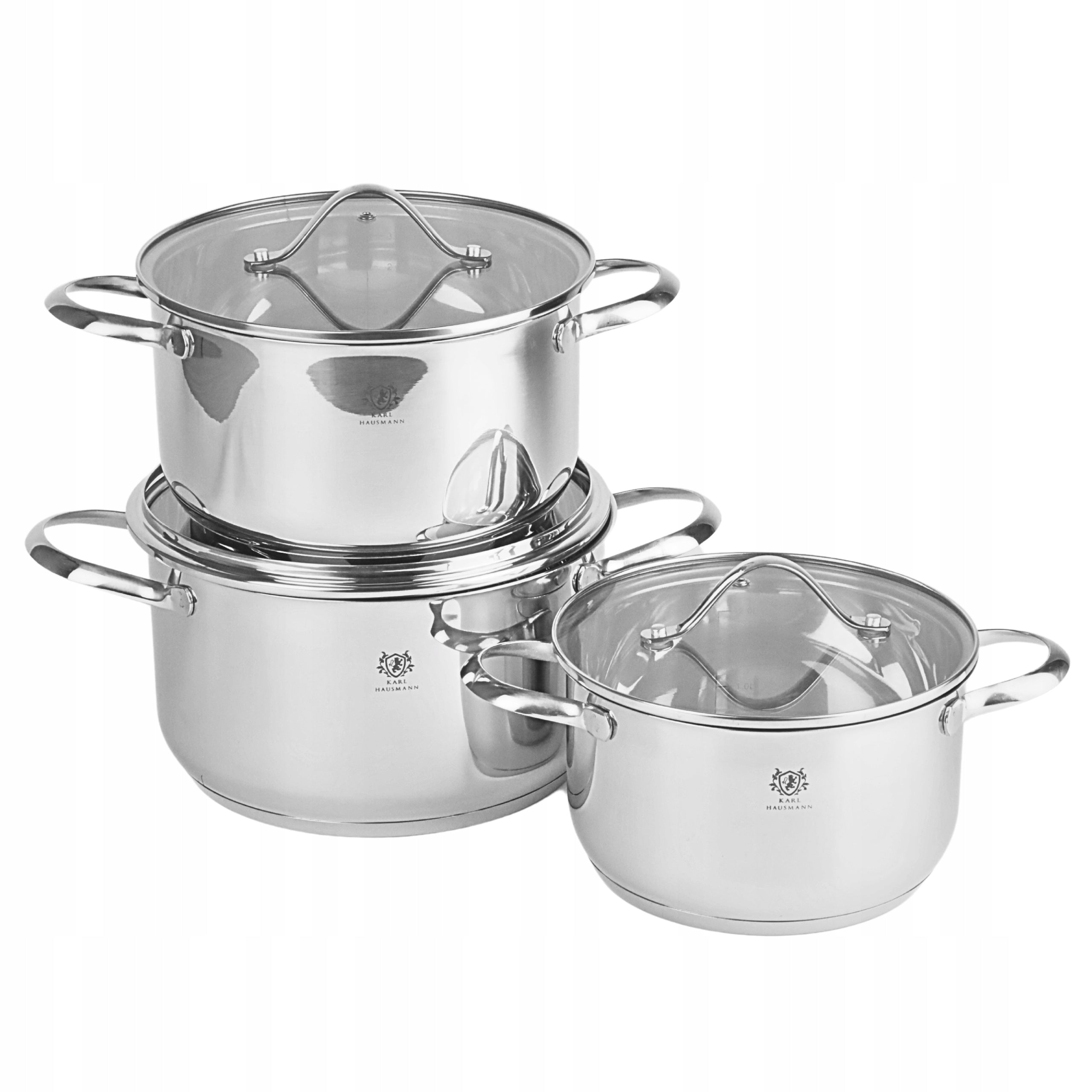 SET OF POTS 6el POTS FOR INDUCTION GAS STAINLESS STEEL 18/0 Material stainless steel