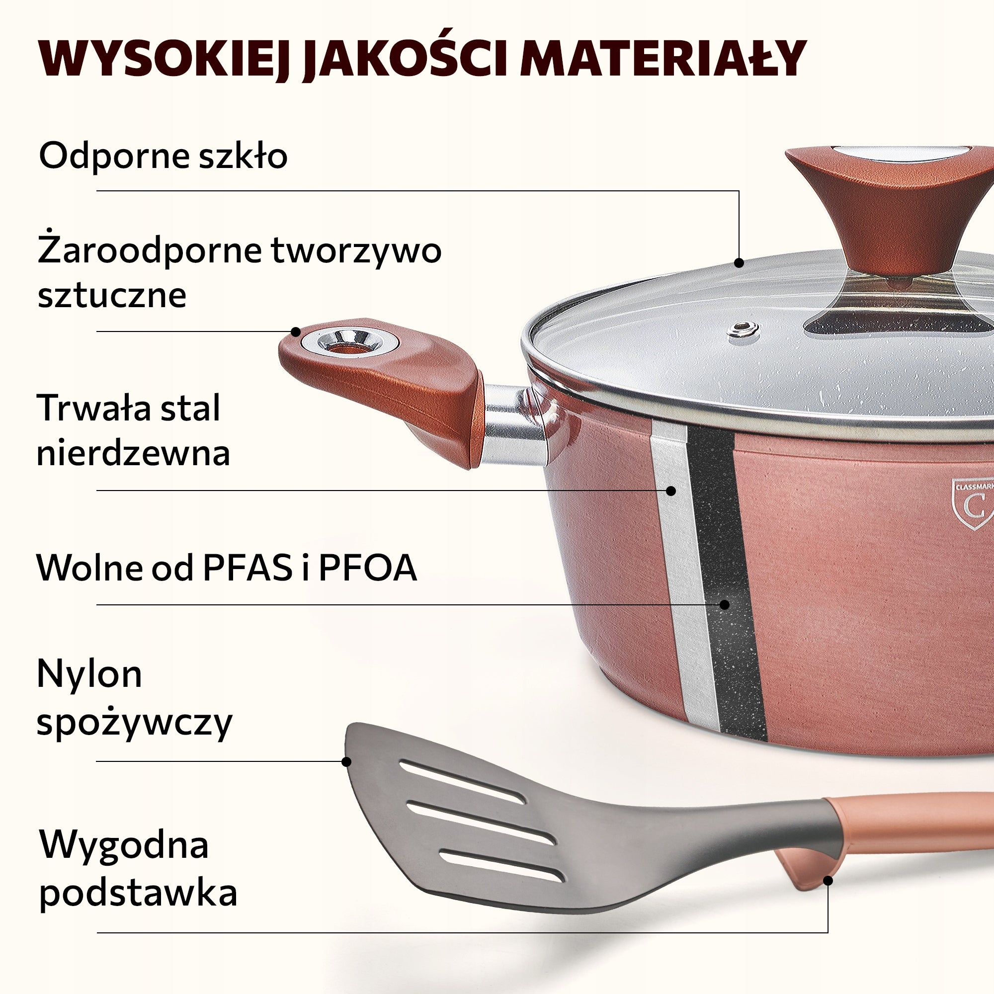 SET OF POTS AND PANS 15EL – INDUCTION FOR INDUCTION AND GAS WITH LID Number of items in the set 15