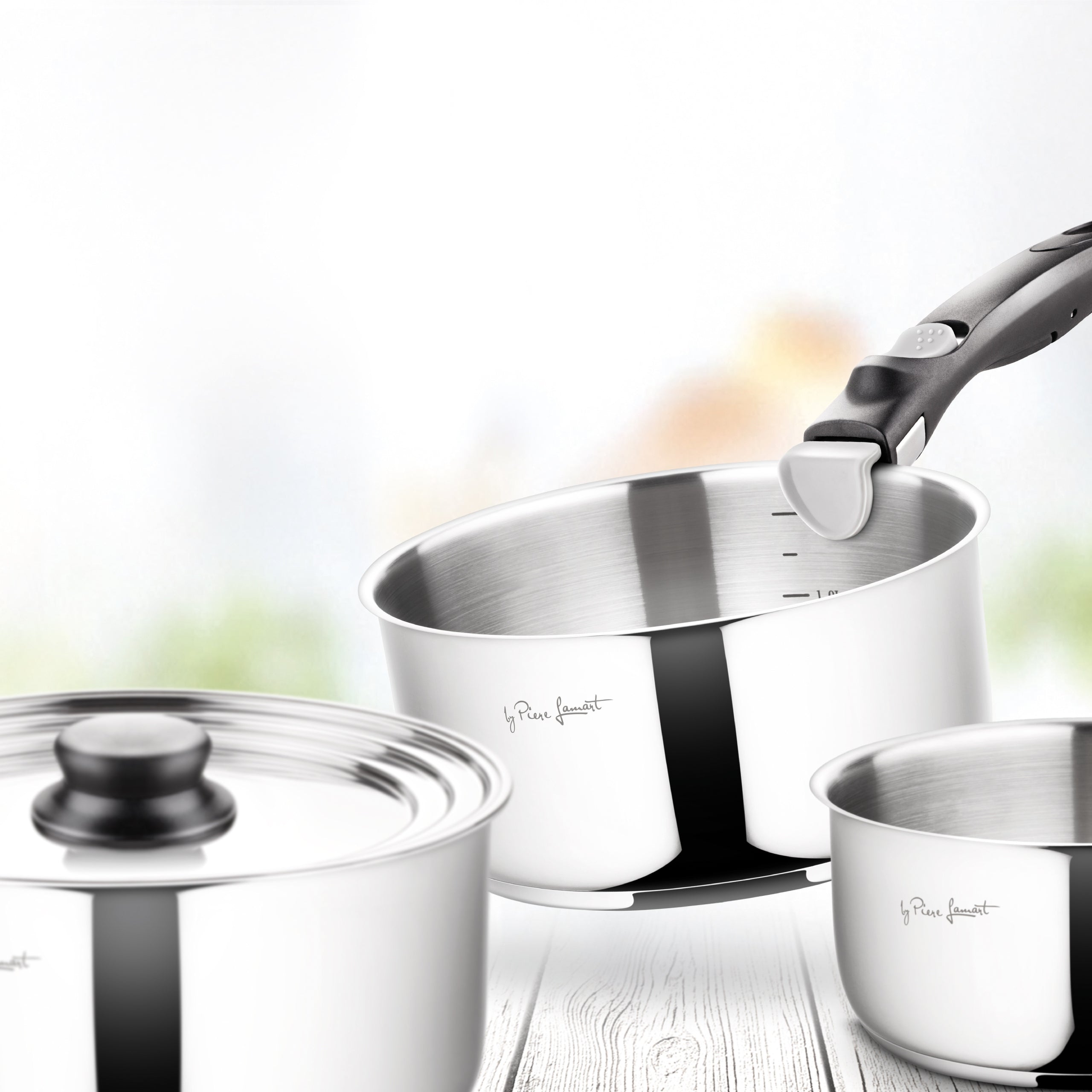 SET OF POTS +Cover +Detachable Handle Lamart INDUCTION 5 Elements KIMS Material stainless steel