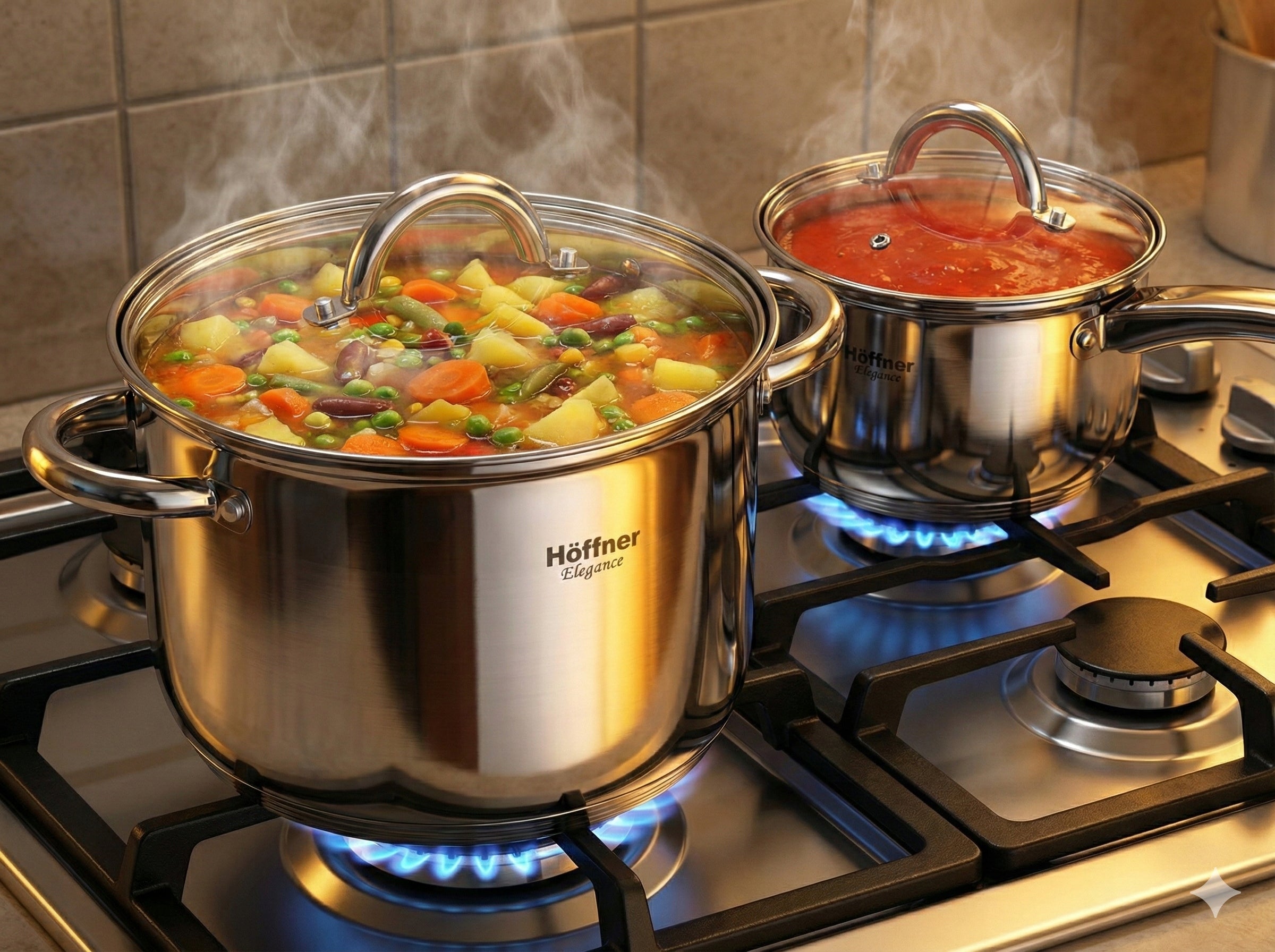 SET OF POTS FOR INDUCTION / GAS STAINLESS STEEL POTS SET OF 10 EL. Manufacturer code 5901832144489