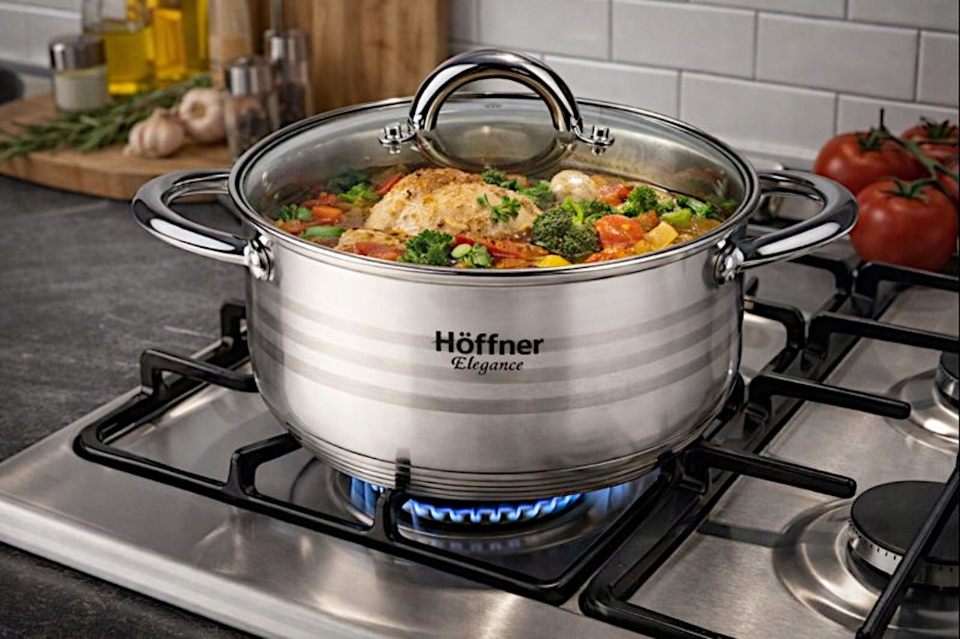 SET OF POTS INDUCTION / GAS PAN SAUCEPAN POTS STAINLESS STEEL 12 EL Manufacturer code GARNKI HF 4361