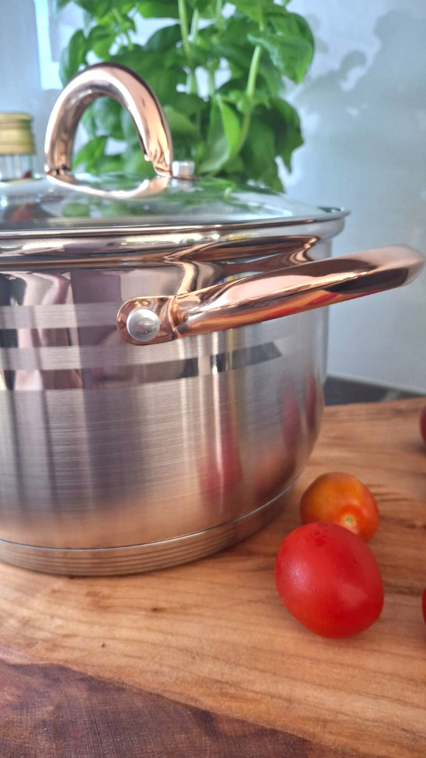 SET OF POTS INDUCTION / GAS SAUCEPAN POTS SET STAINLESS STEEL 10 EL Line ZESTAW GARNKÓW
