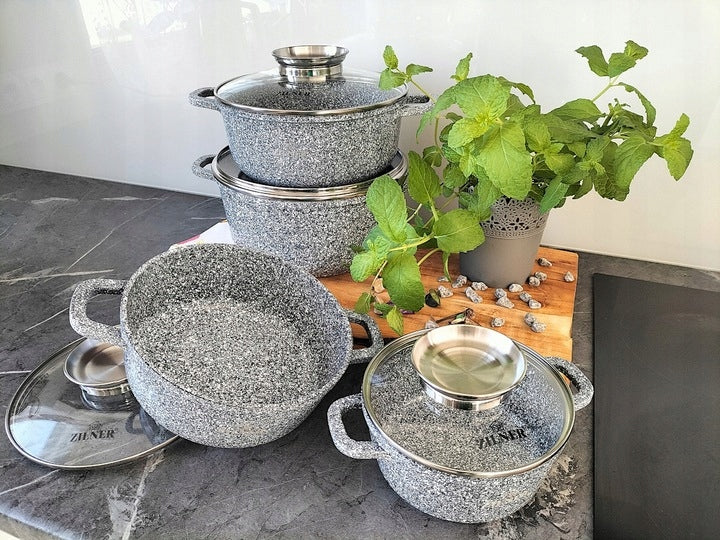 SET OF POTS INDUCTION / GAS SET OF MARBLED POTS 12 ELE Number of items in the set 12